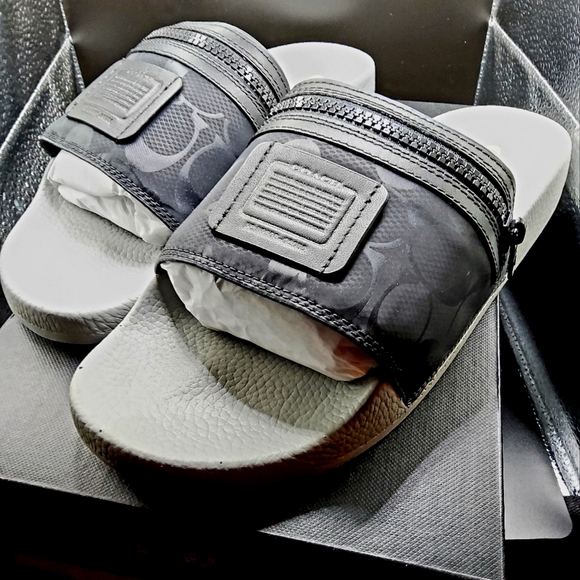 COACH MEN'S POOL SLIDES WITH POCKET BLACK MEN'S 8 WOM 9.5, LIME MEN'S 9 WOM 10.5 - Picture 7 of 11